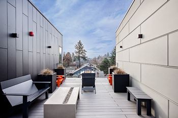 Rooftop deck and fire pit